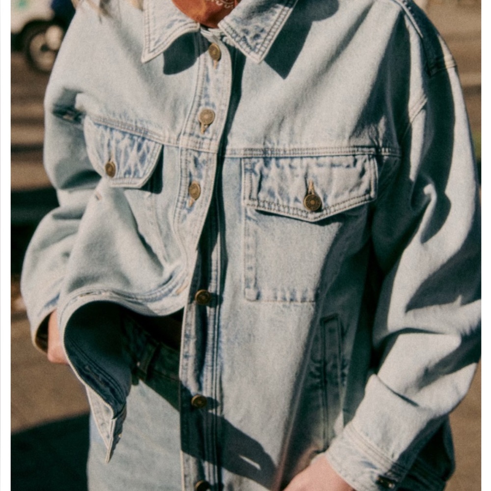 Sezane Fallen Jacket Light Blue - Size 8